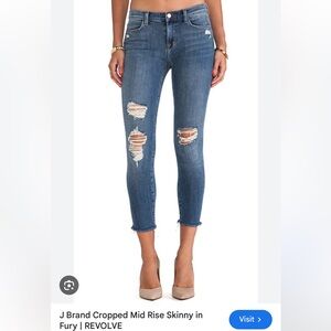 J Brand Distressed Blue Ankle Jeans